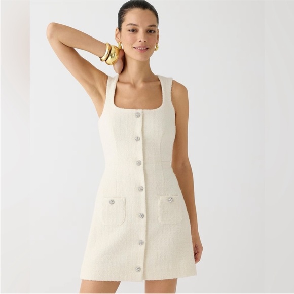 J. Crew Dresses & Skirts - J.Crew Sophia Sleeveless Dress Jewel Buttons Bridal BV903 FLAWED